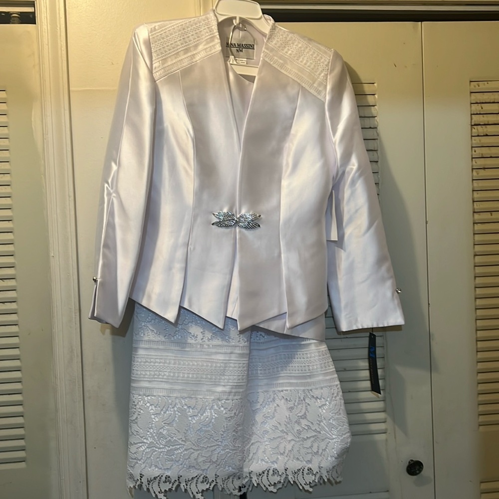 Perfect for Pentecost Sunday. Womens white suit